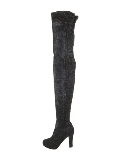Pre-owned Chanel Vintage 2010 Sock Boots In Black