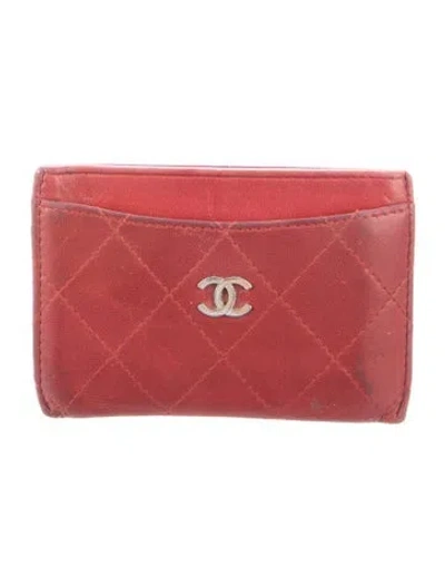 Pre-owned Chanel Vintage 2010-2011 Card Holder In Burgundy