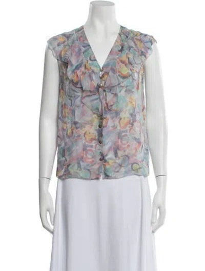 Pre-owned Chanel Vintage 2011 Blouse In Green/purple