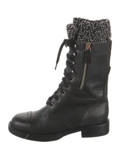 Pre-owned Chanel Vintage 2011 Combat Boots In Black