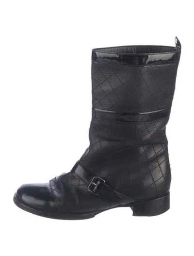 Pre-owned Chanel Vintage 2011 Moto Boots In Black