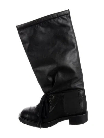 Pre-owned Chanel Vintage 2011 Riding Boots In Black