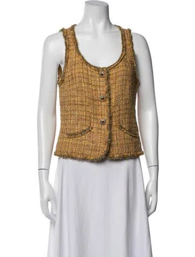 Pre-owned Chanel Vintage 2011 Vest In Yellow