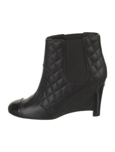 Pre-owned Chanel Vintage 2012 Chelsea Boots In Black
