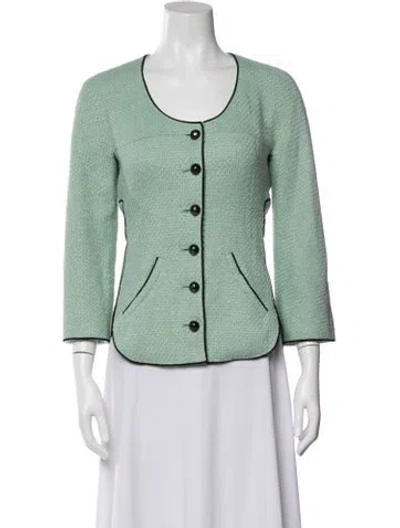 Pre-owned Chanel Vintage 2012 Evening Jacket In Green