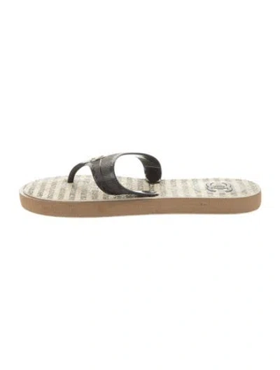 Pre-owned Chanel Vintage 2012 Flip Flops In Black