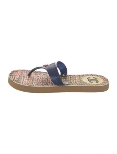 Pre-owned Chanel Vintage 2012 Flip Flops In Blue