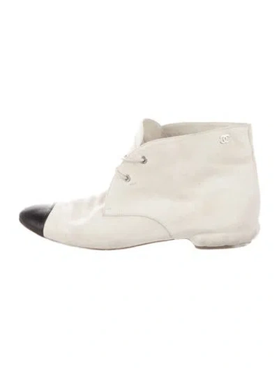 Pre-owned Chanel Vintage 2012 Lace-up Boots In Grey