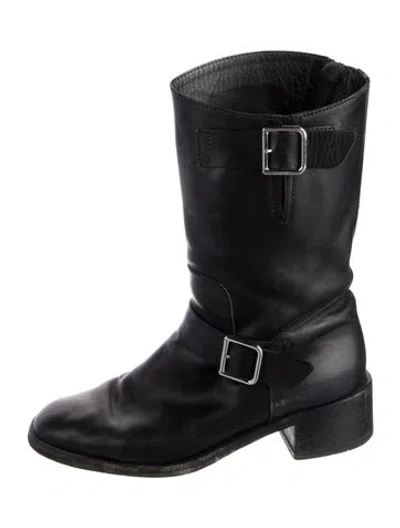 Pre-owned Chanel Vintage 2012 Moto Boots In Black