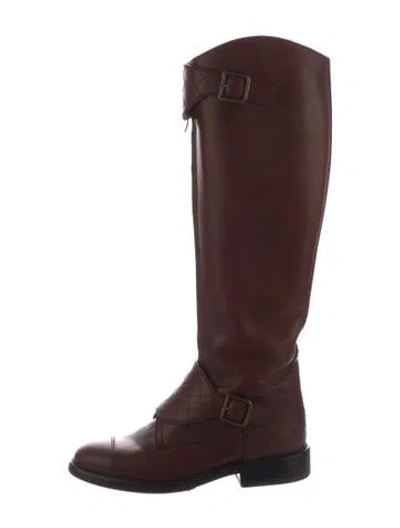 Pre-owned Chanel Vintage 2012 Riding Boots In Brown