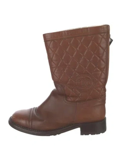 Pre-owned Chanel Vintage 2013 Riding Boots In Brown