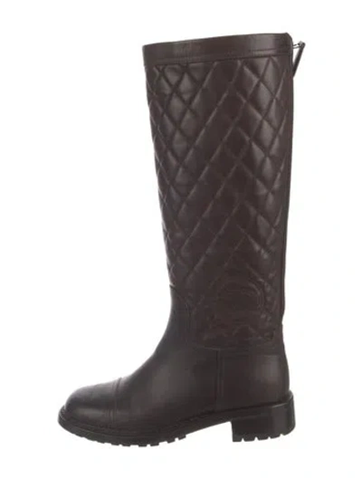Pre-owned Chanel Vintage 2013 Riding Boots In Brown