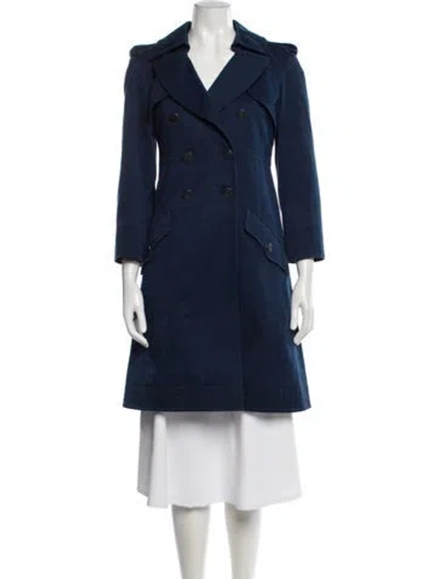 Pre-owned Chanel Vintage 2013 Trench Coat In Blue