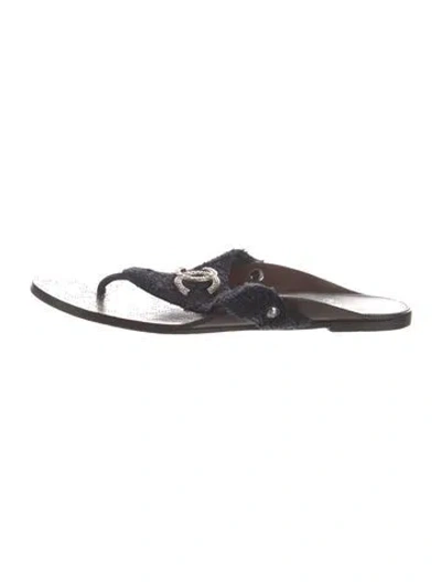 Pre-owned Chanel Vintage 2018 Flip Flops In Blue