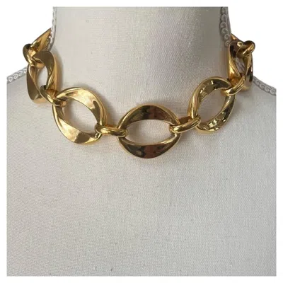 Pre-owned Chanel Vintage 24k Gold Plated Chain Link Choker In Multiple