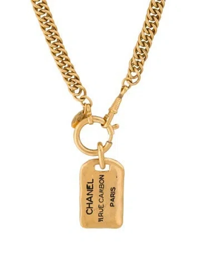 Pre-owned Chanel Vintage '31 Rue Cambon Paris' Pendant Necklace, 33" In Black