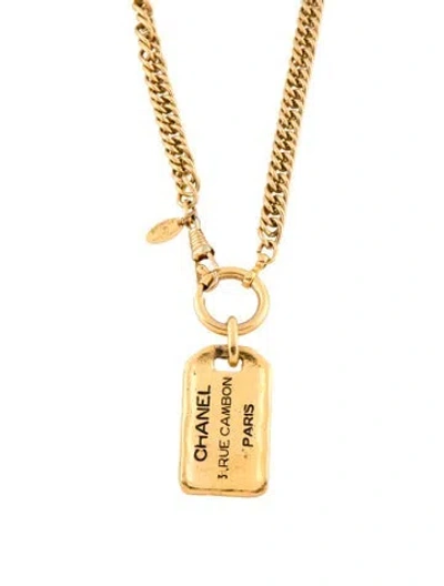 Pre-owned Chanel Vintage '31 Rue Cambon Paris' Pendant Necklace, 33.5" In Multicolor