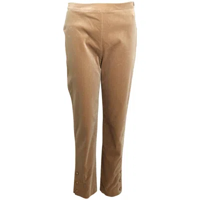 Pre-owned Chanel Vintage 90s  Beige Velvet Pants In Brown