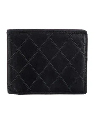 Pre-owned Chanel Vintage Bifold Wallet Wallet In Black