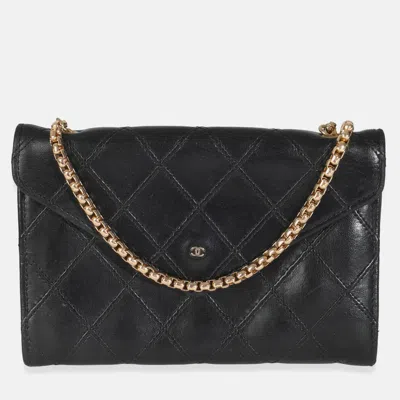 Pre-owned Chanel Vintage Black Quilted Lambskin Mini Cc Clutch