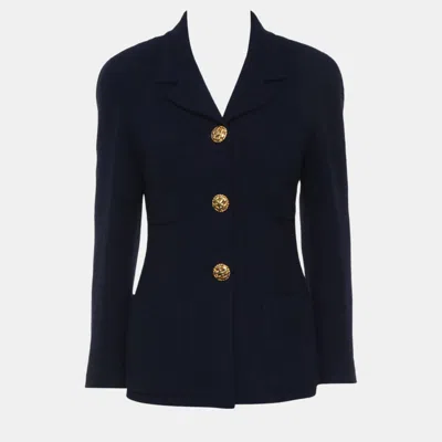 Pre-owned Chanel Vintage Blazer With Gold Buttons In Blue