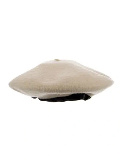 Pre-owned Chanel Vintage Bow-accented Beret In Neutrals