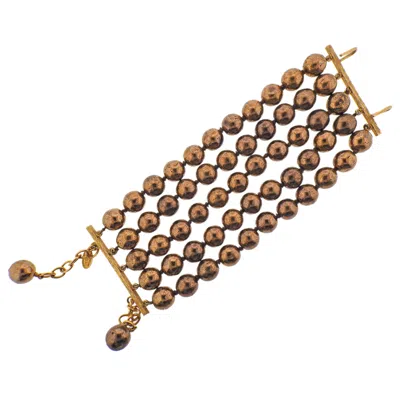 Pre-owned Chanel Vintage Bronze Bead Bracelet In Multi