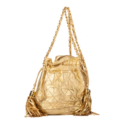 Pre-owned Chanel Vintage Bucket Tassel Small In Gold