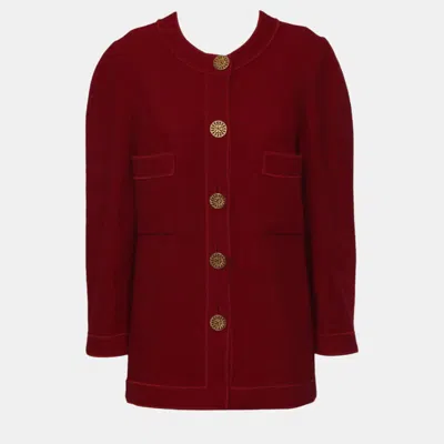 Pre-owned Chanel Vintage Button-up Cardigan In Red