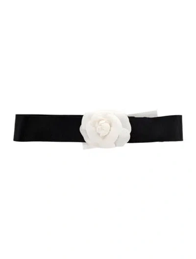 Pre-owned Chanel Vintage Camellia Headband In Black