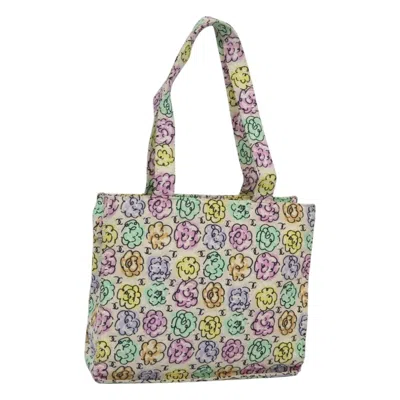 Pre-owned Chanel Vintage Camellia Tote Printed Nylon Nylon Tote Bag Bag () In Multi