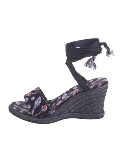 Pre-owned Chanel Vintage Canvas Espadrilles In Blue