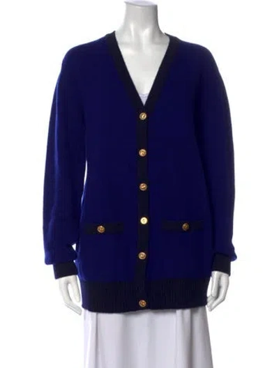 Pre-owned Chanel Vintage Cashmere Sweater In Blue