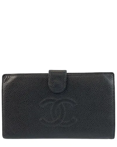 Pre-owned Chanel Vintage Caviar Skin Compact Wallet (authentic Pre-loved)