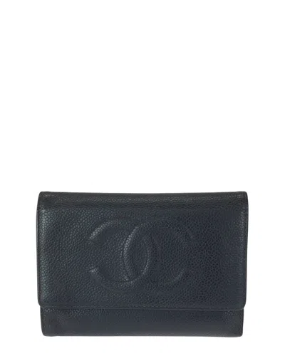 Pre-owned Chanel Vintage Caviar Skin Compact Wallet (authentic Pre-loved)