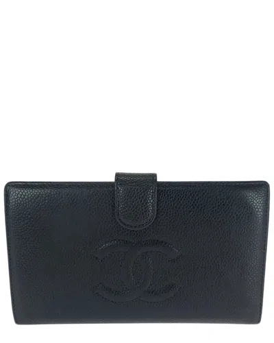 Pre-owned Chanel Vintage Caviar Skin Long Wallet (authentic Pre-loved)