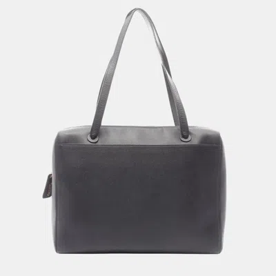 Pre-owned Chanel Vintage Caviar Skin Tote Black Grained Calfskin Shoulder Bag