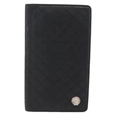Pre-owned Chanel Vintage Cc Bifold Wallet Leather Black Leather Wallets Accessory ()