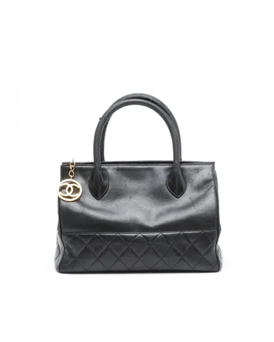 Pre-owned Chanel Vintage Cc Bowler Bag In Black