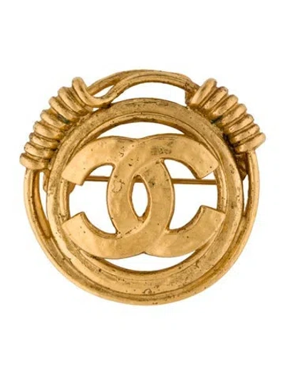 Pre-owned Chanel Vintage Cc Brooch In Multi