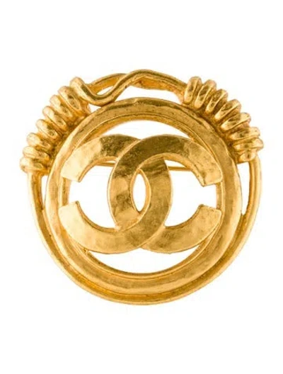 Pre-owned Chanel Vintage Cc Brooch In Multi