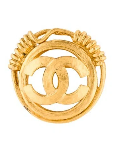 Pre-owned Chanel Vintage Cc Brooch In Multi