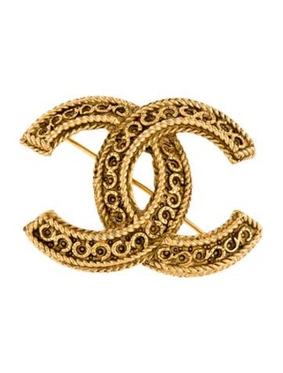 Pre-owned Chanel Vintage Cc Brooch In Multi