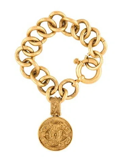 Pre-owned Chanel Vintage Cc Charm Bracelet, 6.25", 6.25" In Multi