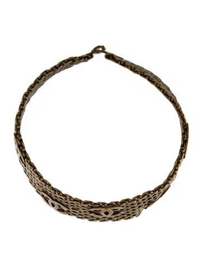 Pre-owned Chanel Vintage Cc Choker Necklace, 13" In Multi