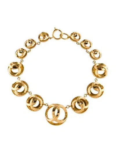 Pre-owned Chanel Vintage Cc Choker Necklace, 14" In Multi