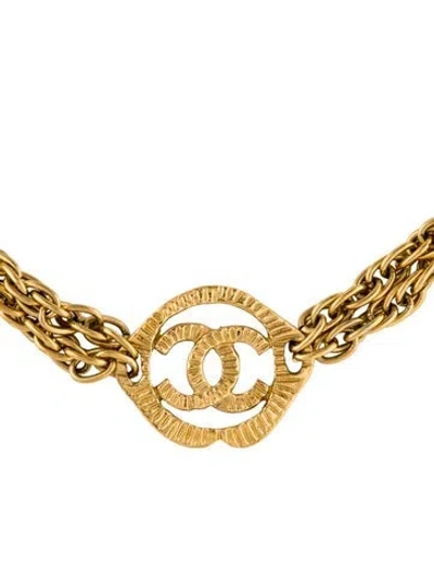 Pre-owned Chanel Vintage Cc Choker Necklace, 17", 17" In Multi