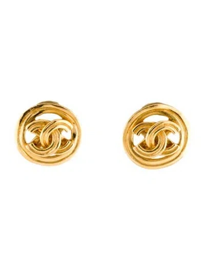 Pre-owned Chanel Vintage Cc Clip-on Earrings In Multi