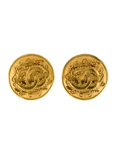 Pre-owned Chanel Vintage Cc Clip-on Earrings In Multi