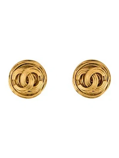 Pre-owned Chanel Vintage Cc Clip-on Earrings In Multi